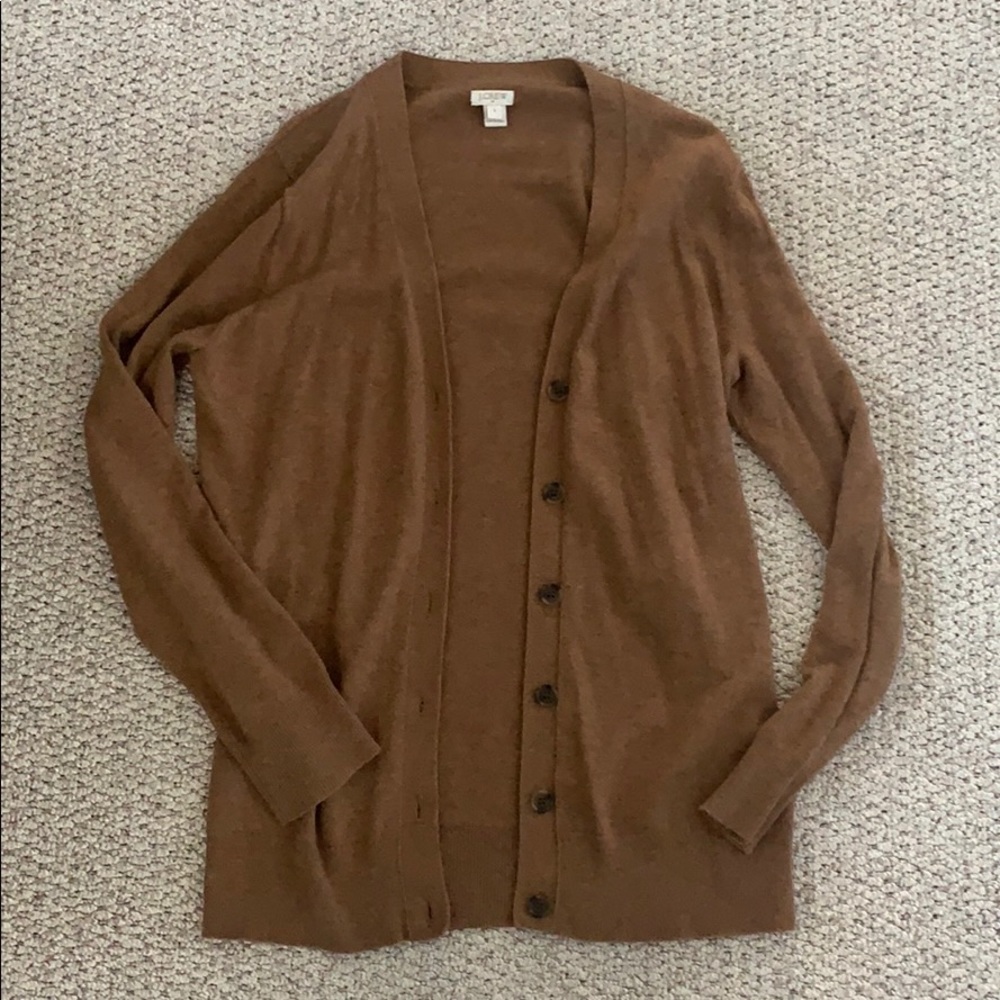 J Crew Brown Long Cardigan